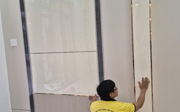 HOÀN THIỆN CÔNG TRÌNH TẤM ỐP THAN TRE TẠI TÂN MỸ