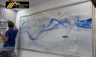 Hoàn thiện tấm ốp than tre