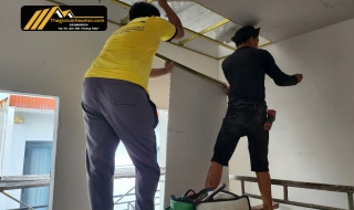 Thi công thạch cao chống ẩm sơn nước tại 192 Nguyễn văn Luôn Q6.