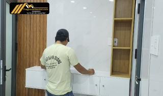 Hoàn thiện công trình Tủ kệ tivi tại Quận 8