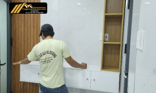 Hoàn thiện công trình Tủ kệ tivi tại Quận 8