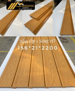 Tấm ốp 1 sóng 2D gỗ nhựa ngoài trời màu teak