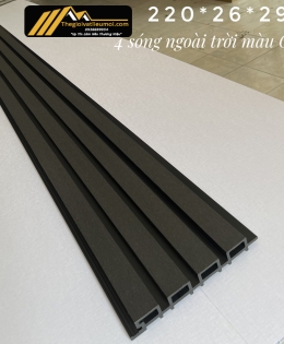 Thanh lam gỗ nhựa 4 sóng ngoài trời màu grey